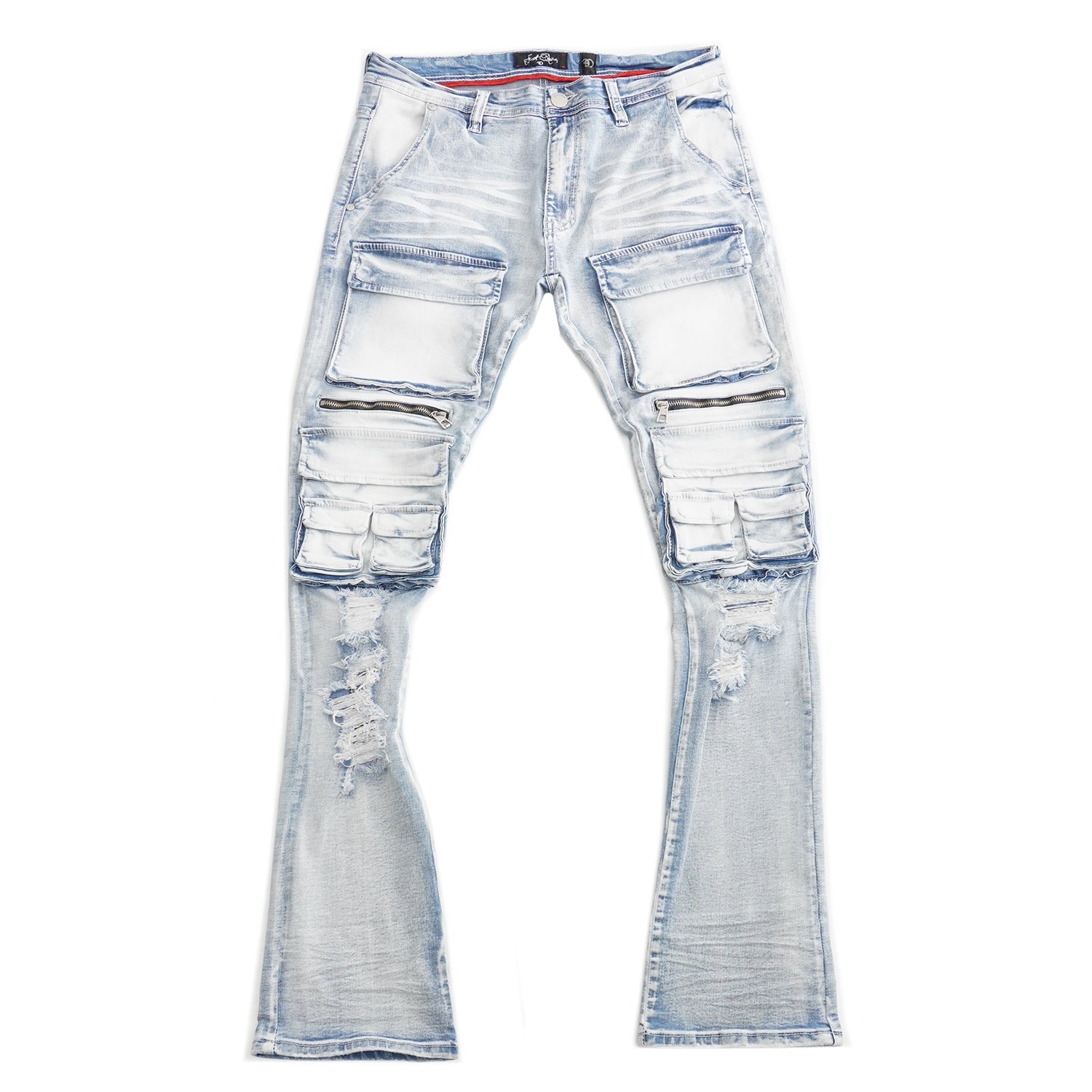 F1728 Ẹru Stack Jeans - Light Wẹ